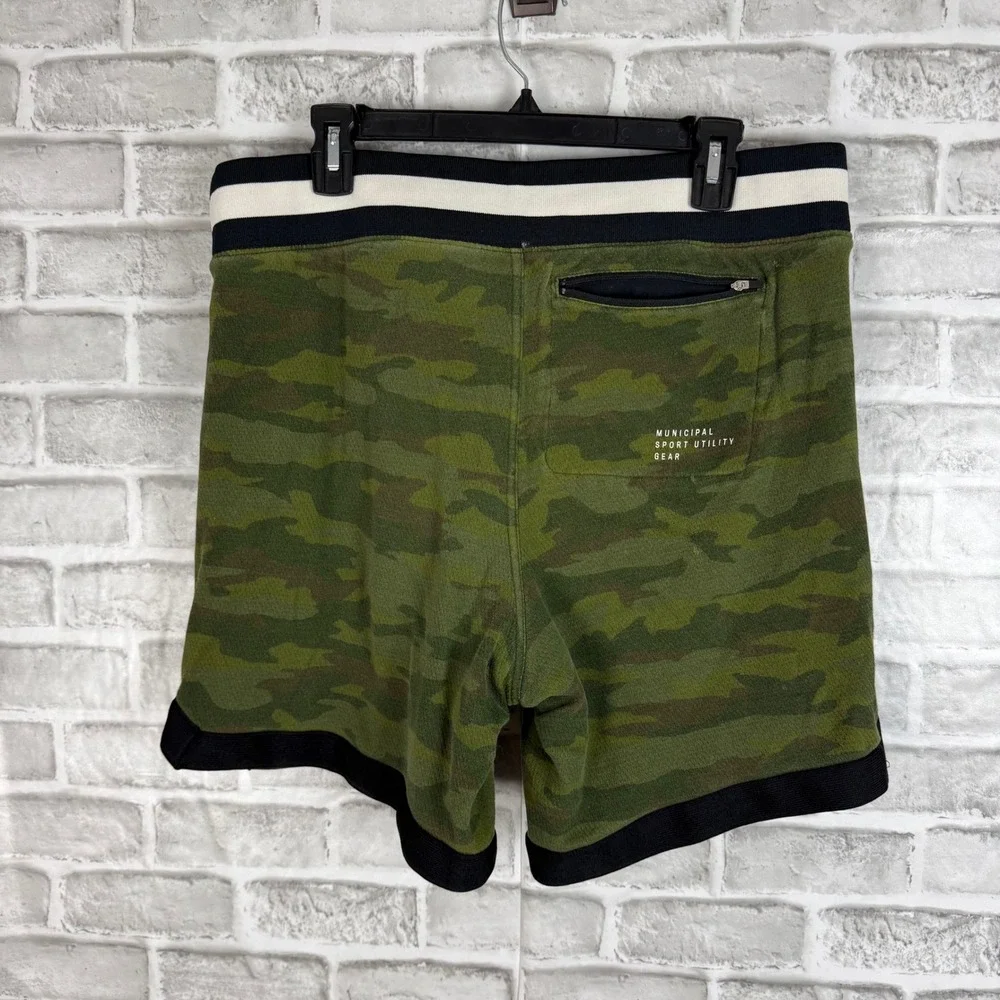 Municipal Sport Utility Gear Mens Camo Knit Shorts Green Camouflage Size Large